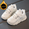 Children's fashion sneakers 2024 spring new girls' dad shoes, thickened warm cotton shoes, student casual shoes tide.