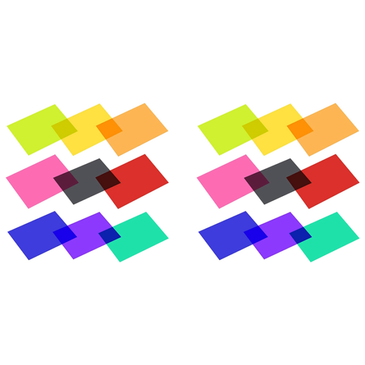 NXFDSIOZ 18Pcs Gel Light Filter Color Correction Colored Overlays Film Lighting Gel Filter for Film,Video,Photo,Stage(Multicolor)