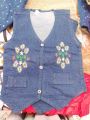 Beautiful Embroidery Work Short Koti For girls ( denim Fabrics ) coat.