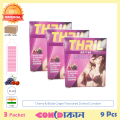 Thril Mixed fruit Flavoured Dotted Condoms 3 pack (9pcs). 