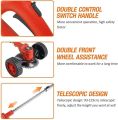 48V Rechargeable Electric Grass Cutter with Wheels – Double Battery Folding Lawn Mower Machine for Small Gardens, Walk-Behind Design.