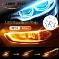 Car LED Strip LED Headlight Strip Tailgate Light 2PCS Auto Car Turning Flowing Side Rear Light Dual Color Strip DRL LED Headlight Surface Strip Tube Light Waterproof Lamp Car Trunk Cargo Light for 12V Models Universal (2pcs). 