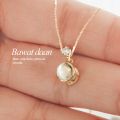 Mikana Valentines Love Stone 18k Gold Plated Projector Pendant Necklace Collection Accessories For Women fashion korean free shipping sale japanese lovestone gift box.