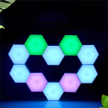 Touch Sensitive RGB Colorful Wall-Mounted Hexagon LED DIY Geometry Hex Light Panels Remote for Bedroom Living Room. 