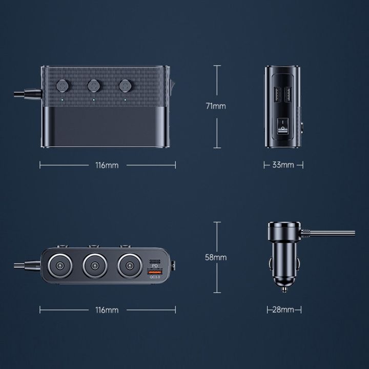 Car%20Chargers%20128W%20PD+QC3.0%20Quick%20Charging%20Adapter%203-Socket%20Power%20Splitter%2012-24V%20with%204%20USB%20Ports%20Volatge%20Display%20On-Off%20Switch%20for%20Car%20Truck%20SUV%20-%20Image%208