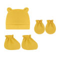 5pcs/lot Newborn Baby Cotton Beanies Hospital Hat and Mittens Set Solid Candy Color Stretchy Infant Warm Cap Gloves 0-1 Years Ol. 