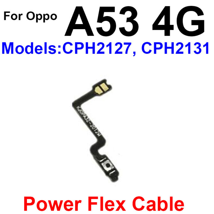 Oppo A53 2020 4G CPH2127, CPH2131 Power on / off Switch Button Side Volume Up Down Buttons Flex Cable Replacement Parts