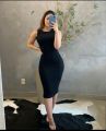 Sleeveless body con tops for women and girls with comfortable rib fabric material.