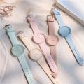 Simple Fashion Makaron Simple Women Watch Ins High Beauty Student Man And Women Style Round Leisure Vintage Quartz Wristwatch.
