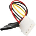 Computer Molex 4 Pin Power Supply Y Splitter Cable & SATA Power Female to Molex Male Adapter Converter Cable, 6-Inch. 