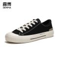 Senma Canvas Shoes Men's Summer Breathable Thin Trendy All-Match Low Top Black White Sneakers Couple Casual Shoes Women. 