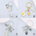 New Cooking Keychain Dinner Key Ring Cook Book Knife And Fork Beater Blender Frying Pan Key Chain Chef Gift DIY Handmade Jewelry Fayshow.