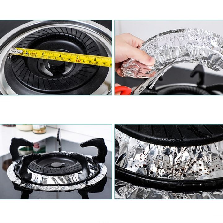 10%20Pcs/Set%20Stove%20Protector%20Cover%20Disposable%20Aluminium%20Foil%20Gas%20Stove%20Burner%20Liner%20Oil%20Proof%20Cleaning%20Pad%20Mat%20Kitchen%20Accessories%20-%20Image%205