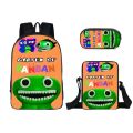Three -piece Garten of Banban Banban Backpack Schoolbag Garden Bag Game Pen Bag Pen Bag Small Bag children's boys and girls. 