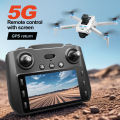 (REMOTE DIPLAY) 5G WIFI FPV G.P.S Drone Drone 4K HD Dual Cameras Obstacle Avoidance LED Large Screen Remote RC Drone DSB. 