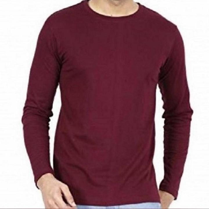 Men's Basic T-shirt Maroon Full Sleeve