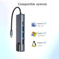 Type-C Hub to 100Mbps RJ45 Ethernet 4K HDMI USB 3.0 2.0 C PD Dock Station for MacBook iPad Samsung S20 Xiaomi 10. 