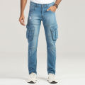 Masculine Denim Premium Cargo pant - Blue. 