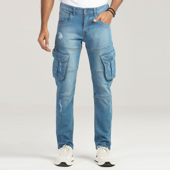 Masculine Denim Premium Cargo pant - Blue