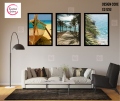 Beach Living Design Set Wall Glass frame for Home Decoration. 