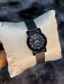 Black Belt New Fashionable stainless analogue Hand watches for women's.