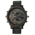 Cross-border men's giant watch trend multi-functional high-value large dial wooden watch with detached watch wholesale.