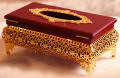 classical luxury European-style classical luxury high-end tissue box gold-plated pumping tray gift tissue holder. 