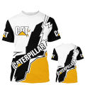 Men's T shirt CAT excavator pattern tees casual o-neck pullover outdoor sports short sleeve tops summer hot sales loose T-shirts. 
