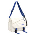 Bag women's 2022 spring korean version of the tide workwear style contrast nylon cloth bag simple high school student shoulder crossbody bag.