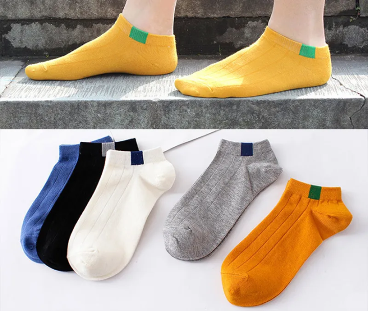 5%20Pairs%20Mixed%20Solid%20Color%20Casual%20Unisex%20Socks%20Ankle%20Slippers%20Comfortable%20Cotton%20Non-Slip%20Character%20Short%20Stockings%20-%20Image%203