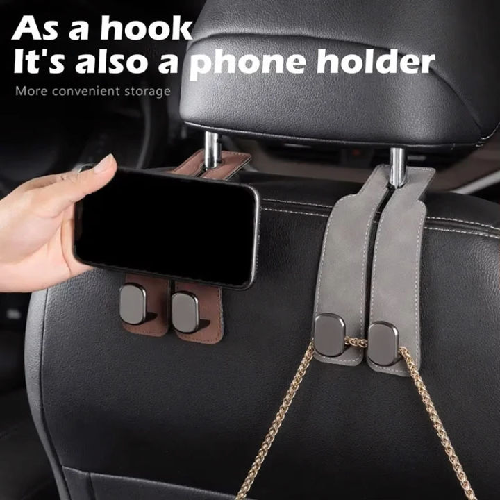 Car Seat Headrest Hook ABS Hanging Dual Hook Car Interior Accessories 1Pcs