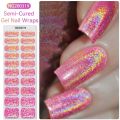 Harunouta 20Tips Holographics Semi-cured Nail Gel Wraps Press On Nails Gel Polish Nail Stickers Nail Charms Full Cover Nails. 