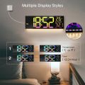 Digital Wall Clock, Large Screen 16.2 Inch Digital Wall Clock with RGB Color Changing Remote Control, Auto Brightness LED Clock Option - 1 Color.