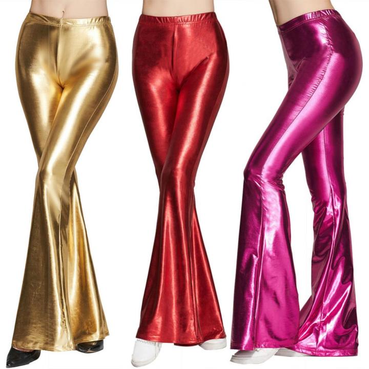 Fashion%20Ladies%20Solid%20Color%20High%20Waist%20Faux%20Leather%20Slim%20Fit%20Flared%20Trousers%20Trousers%20Women's%20Shiny%20Flared%20Pants%20Laser%20M%20-%20Image%205