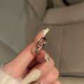 2PCS Letter D Adjustable Silver Color Ring Niche High-end Personality Light Luxury Open Index Finger Rings Fashion Women Jewelry Watty Store. 