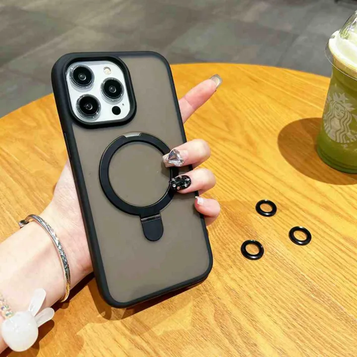 HODON%20Luxury%20Magnetic%20Kickstand%20Matte%20Clear%20Phone%20Case%20For%20iPhone%2011%2012%2013%2014%2015%2016%2017%20Pro%20Max%2014%2015%20Plus%20MagSafe%20Cases%20With%20Lens%20Ring%20Protector%20Shockproof%20Back%20Cover%20-%20Image%202