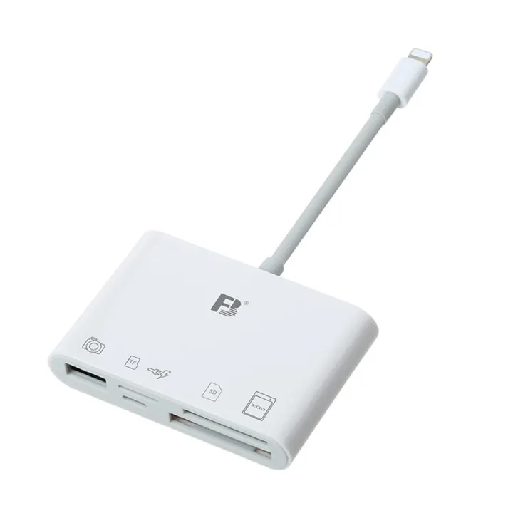 FB Lightning iOS OTG 5 in 1 Card Reader FB-OTG31 Data Transfer Charging Reader Support XQD SD TF No need APP for iPhone iPad