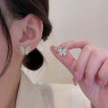 1Pair Light Luxury Rhinestone Butterfly Sweet Stud Earrings Piercing Jewelry BAWEI. 