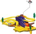 TOYMANIA Amazing Track Racer CAR Racing Toy Game Set for Kids. | with 4 Racing Cars and Helicopter. | Colorful Flashing Light Effects & Music. | Action Toy Game Set. 
