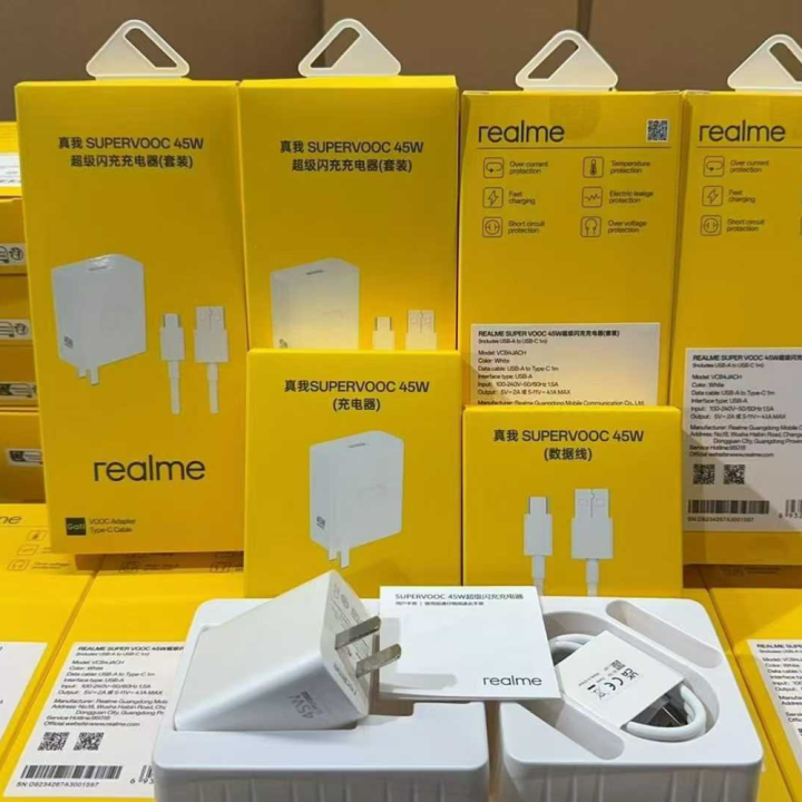 Realme Charger 45Watt Charger with USB Type C Fast Charging Smartphone Supervooc 45W Power Adapter for Realme C85 C85 Pro C75 C71 Phone Charger