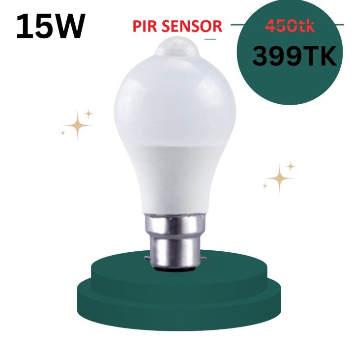 15W B22 PIR Motion Sensor LED Globe Bulb Auto ON/OFF Energy Saving Light
