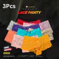 3 PC'S ASSORTED DESIGN WOMEN LACE Panty SOFT PANTY COOL UNDERWEAR. 