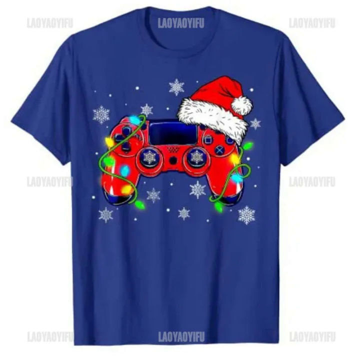Video%20Game%20Controller%20Christmas%20Santa%20Hat%20Gamer%20Boys%20O-neck%20T-Shirt%20Gifts%20Gaming%20Lover%20Xmas%20Costume%20Family%20Matching%20Videos%20Games%20-%20Image%204