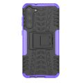 For Samsung Galaxy S23+ 5G Tire Texture TPU + PC Phone Case with Holder.