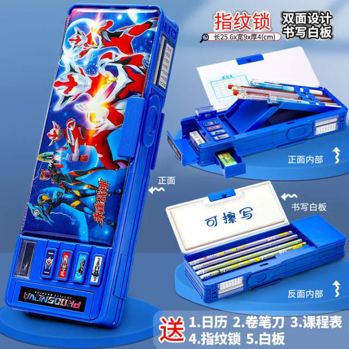 Password%20lock%20stationery%20box%20fingerprint%20unlock%20high%20tech%20pencil%20case%20boys'%20and%20children's%20multifunctional%20password%20with%20new%20features%20-%20Image%207