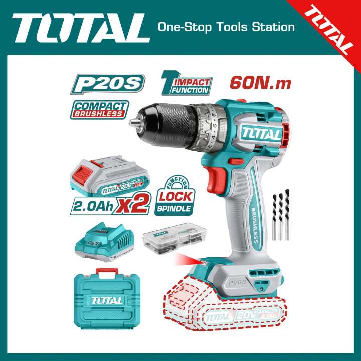 TOTAL TIDLI20602 Lithium-Ion compact brushless impact drill