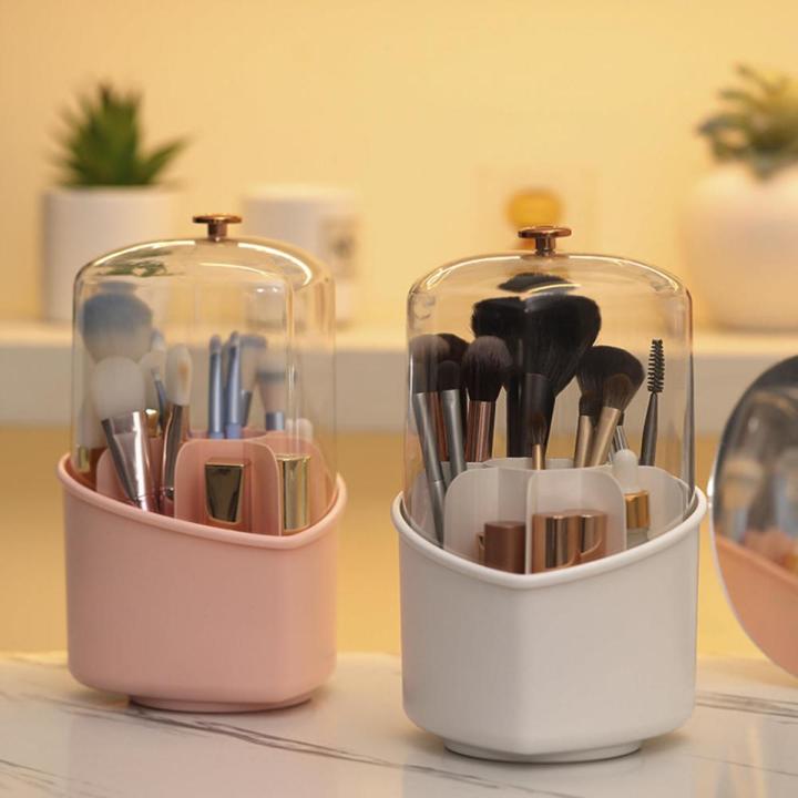 Lipstick And Eyebrow Pencil Holder With Lid Eye Shadow Storage Container With Lid Rotating Cosmetic Storage Box Lipstick And Eyebrow Pencil Storage Box Makeup Brush Holder With Lid