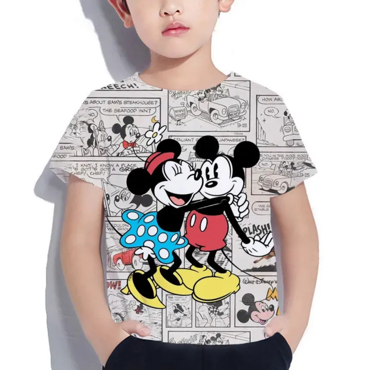 2024%20summer%20disney%20Mickey%20Mouse%203d%20Print%20T-Shirt%20Boys%20Girls%20Cartoon%20T-Shirts%20Summer%20Short%20Sleeve%20T-Shirt%20Cartoon%20Clothing%20-%20Image%202