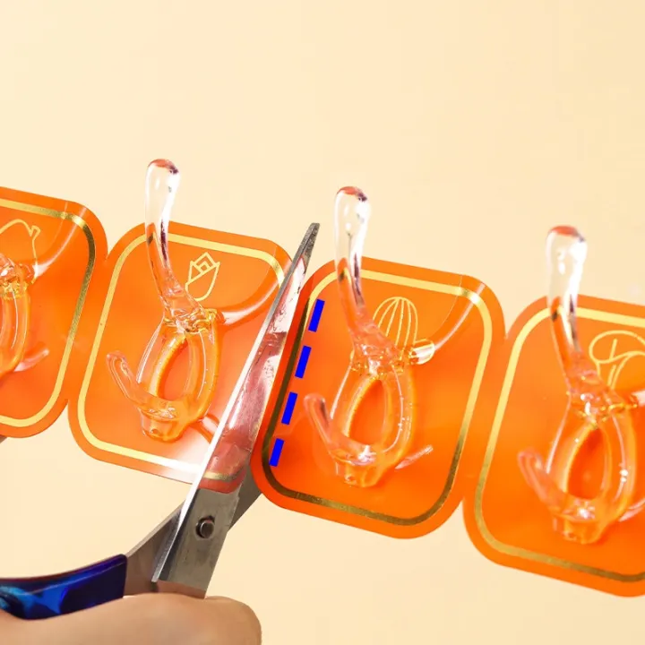 6%20pcs%20hook%20set%20Cuttable%20Key%20Necklace%20Hanger%20Waterproof%20Bath%20Ball%20Towel%20Rack%20Space-saving%20Sundries%20Holder%20Strong%20Bearing%20Storage%20Shelf%20Self-adhesive%20Row%20Hook%20-%20Image%202