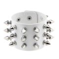 Black Leather Wristband Bracelet Cuff goth gothic punk bracelets women men metal armbands cosplay can be adjusted jewelry. 